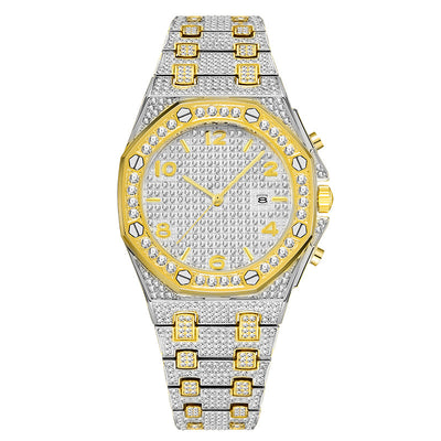Luxury Quartz Watch - Gold/Silver, 48mm Dial,30M Waterproof