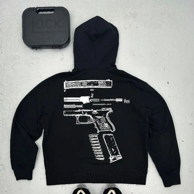 Letter Print Hooded Zipper Sweatshirt | Long Sleeve Coat