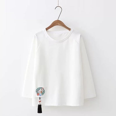 "Stylish Cotton Tassel Top for Women | Black & Red Options