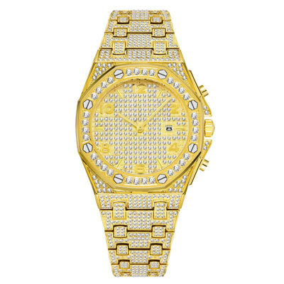 Luxury Quartz Watch - Gold/Silver, 48mm Dial,30M Waterproof