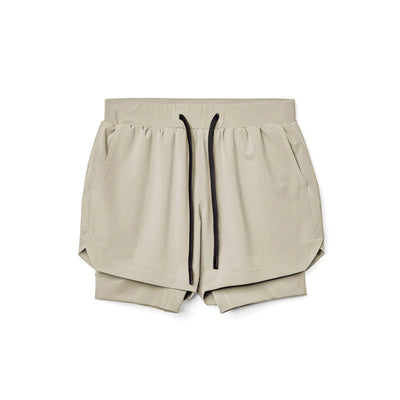 Men's Athletic Shorts Double-layer Fitness Wicking