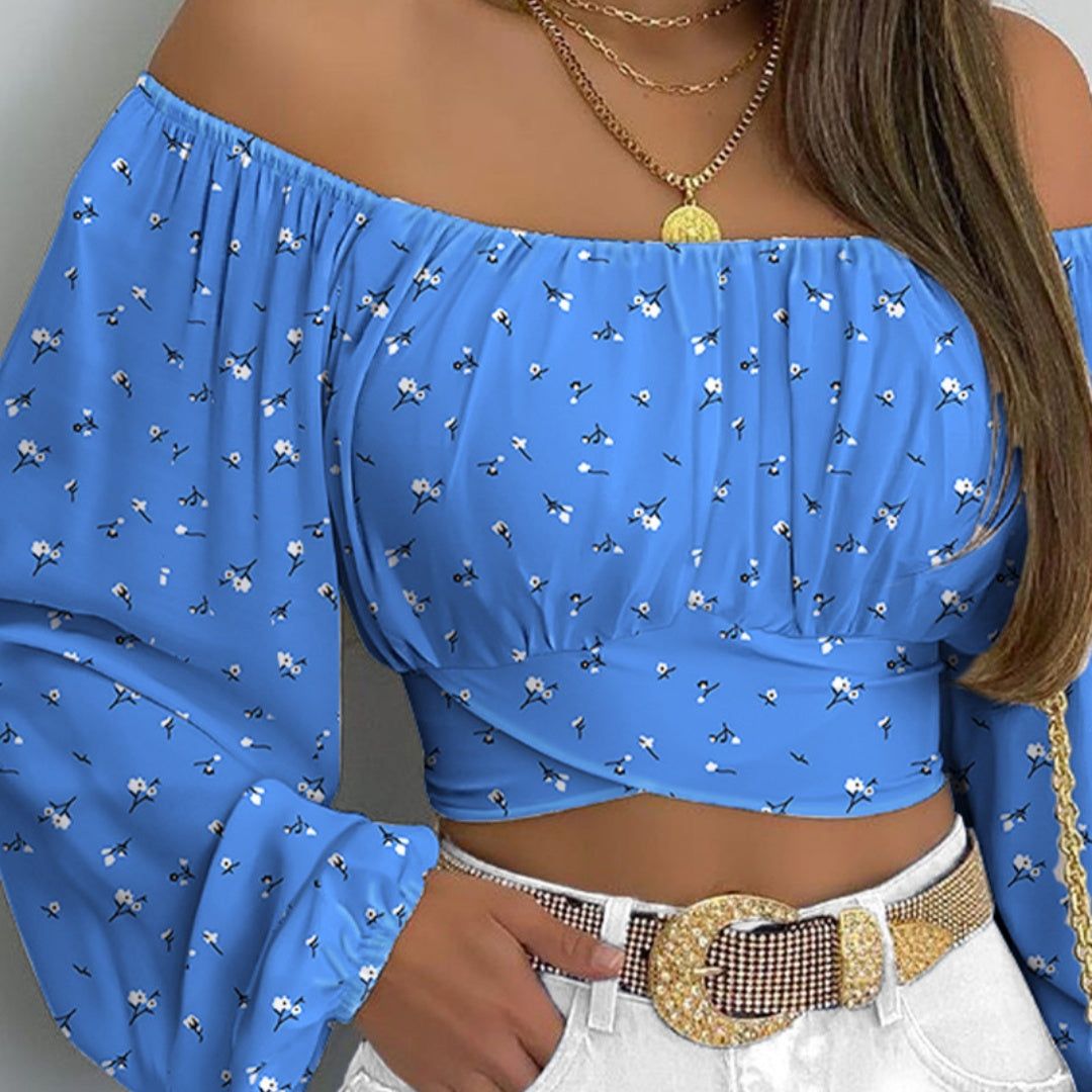 Blue Sleeveless Girly Top with Princess Sleeves - Sizes S-XL