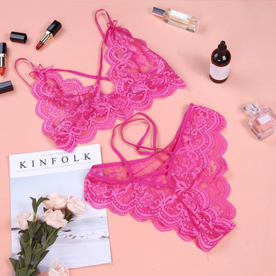 Plus Size Lace Two-piece Lingerie Set – Sexy & Comfortable
