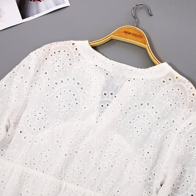 New Three-quarter Sleeve Lotus Leaf Skirt Fresh Sweet Style