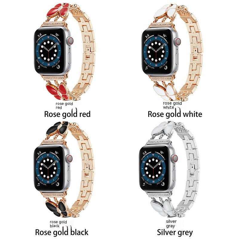 Upgrade your watch with this elegant resin diamond butterfly band. Stylish, durable, and perfect fit for women’s smartwatches. A must-have accessory!

