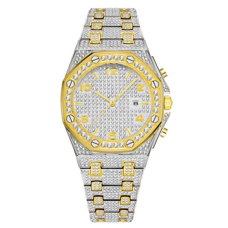 Luxury Quartz Watch - Gold/Silver, 48mm Dial,30M Waterproof