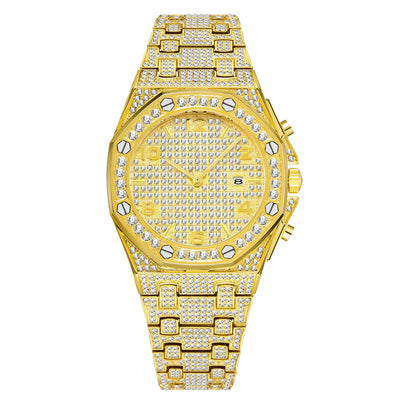 Luxury Quartz Watch - Gold/Silver, 48mm Dial,30M Waterproof